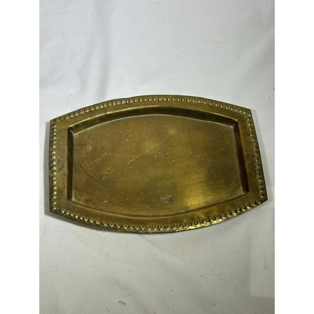Vintage Brass Pocket Change Trinket Tray Key Coin Dish Collectible Decor 8